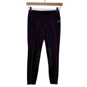 Kerrits Womens Pull On Riding Tight Pants XS Purple Black Houndstooth Equestrian